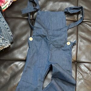 Harlow Jade Toddler - Denim Overalls with Button Detail 5T